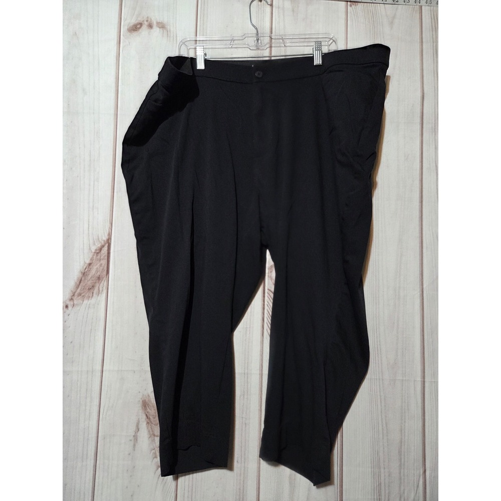 Catherines The Universal Pant Black Cropped Trousers Plus Size 26W Stretch Work